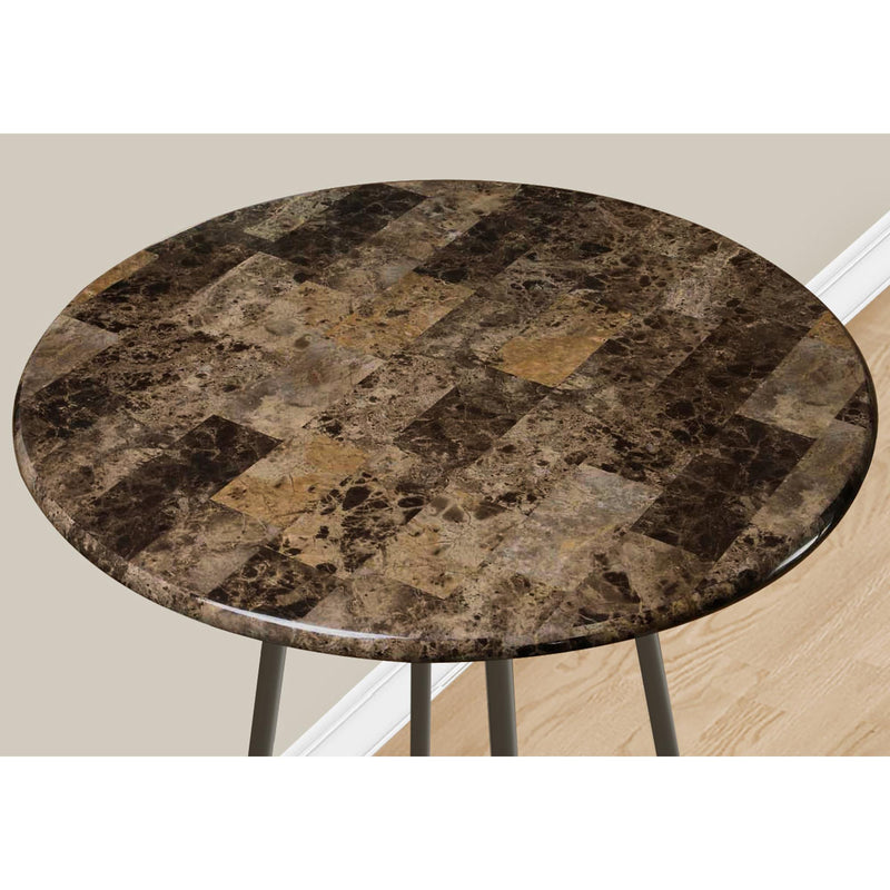 Monarch Round Mecca Pub Height Dining Table with Marble Top & Trestle Base I 2310 IMAGE 3