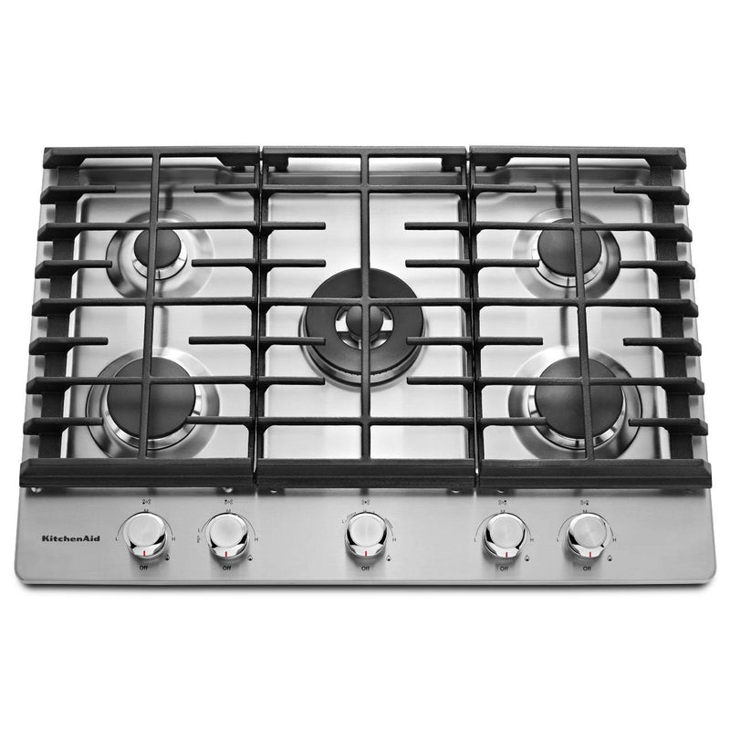 KitchenAid 30-inch Built-In Gas Cooktop with Even-Heat™ Burner KCGS550ESS IMAGE 1