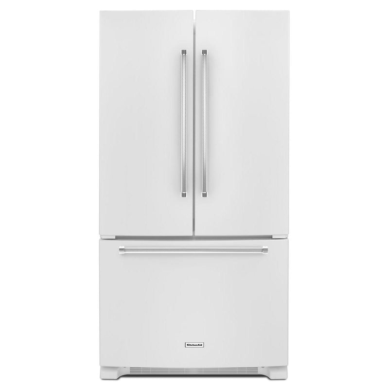 KitchenAid 36-inch, 20 cu. ft. French 3-Door Refrigerator with Interior Water Dispenser KRFC300EWH IMAGE 1