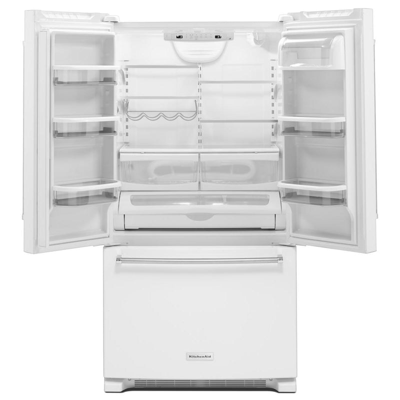 KitchenAid 36-inch, 20 cu. ft. French 3-Door Refrigerator with Interior Water Dispenser KRFC300EWH IMAGE 2