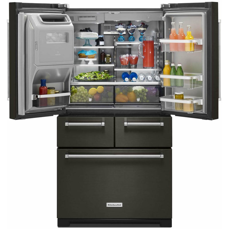 KitchenAid 36-inch, 25.8 cu. ft. French 5-Door Refrigerator with Ice and Water KRMF706EBS IMAGE 3