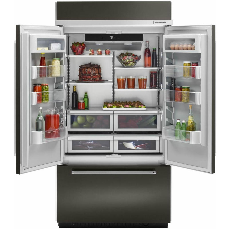 KitchenAid 43-inch, 24.2 cu.ft. Built-in French 3-Door Refrigerator with Platinum Interior Design KBFN502EBS IMAGE 3