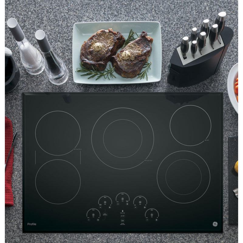 GE Profile 30-inch Built-In Electric Cooktop with SyncBurners PP9030DJBB IMAGE 2