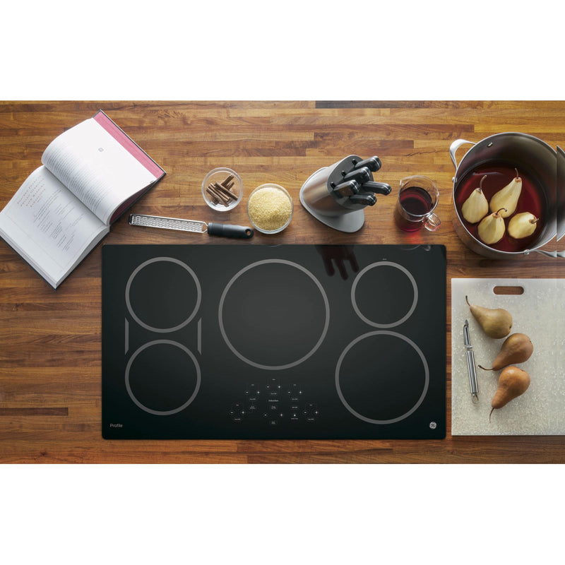 GE Profile 36-inch Built-In Electric Cooktop PHP9036DJBB IMAGE 2