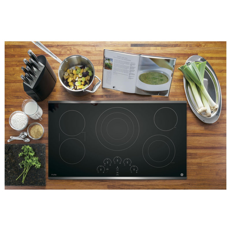 GE Profile 36-inch Built-In Electric Cooktop PP9036SJSS IMAGE 4