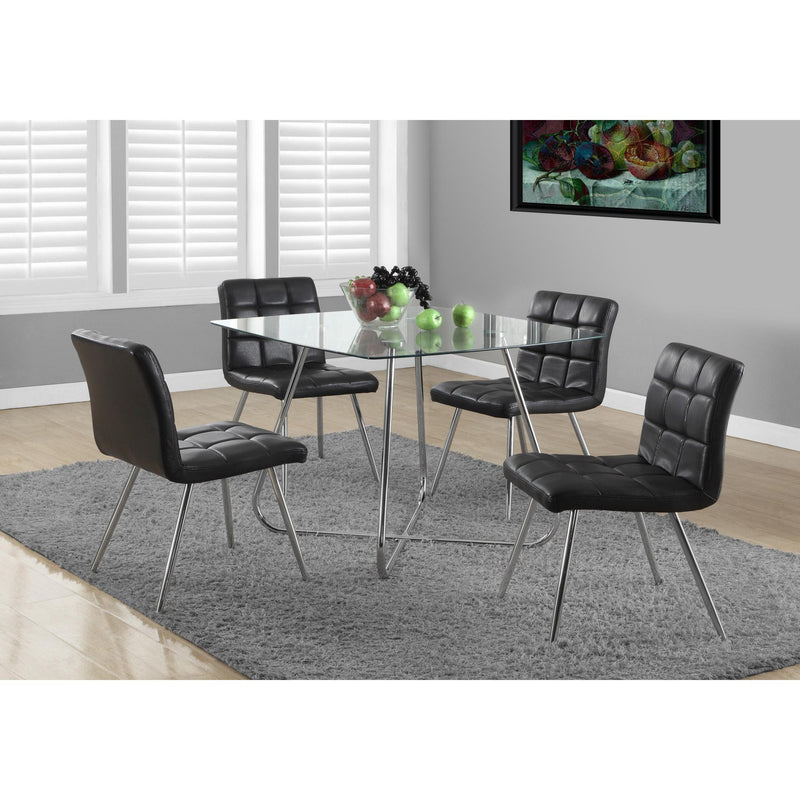 Monarch Square Dining Table with Glass Top & Trestle Base I 1070 IMAGE 2