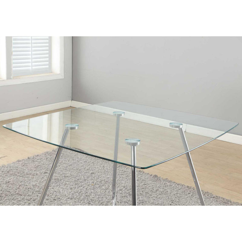 Monarch Square Dining Table with Glass Top & Trestle Base I 1070 IMAGE 3