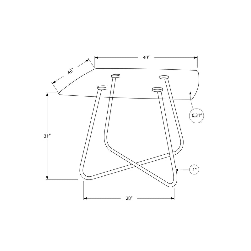 Monarch Square Dining Table with Glass Top & Trestle Base I 1070 IMAGE 5