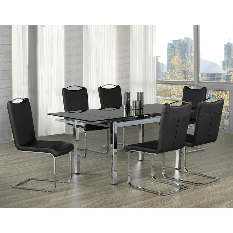 IFDC Dining Table with Glass Top T1505 IMAGE 2