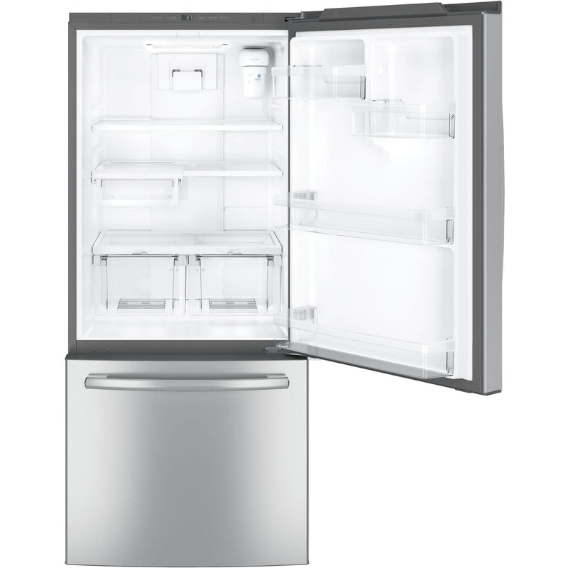 GE 30-inch, 21 cu.ft. Freestanding Bottom Freezer Refrigerator with Interior Ice Maker GDE21ESKSS IMAGE 3