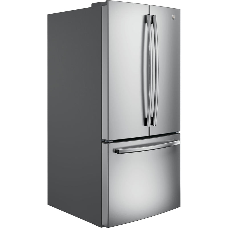 GE 30-inch, 20.8 cu. ft. Freestanding French 3-Door Refrigerator with FrostGuard™ GNE21DSKSS IMAGE 2