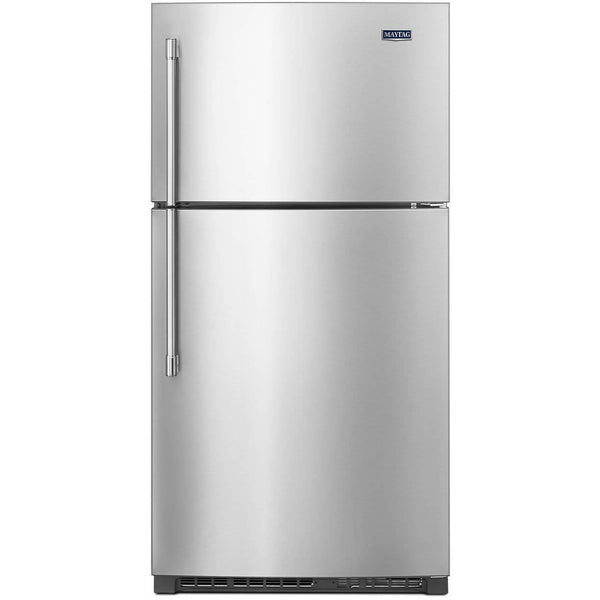 Maytag 33-inch, 21.2 cu.ft. Freestanding Top Freezer Refrigerator with Interior Ice Maker MRT711SMFZ IMAGE 1
