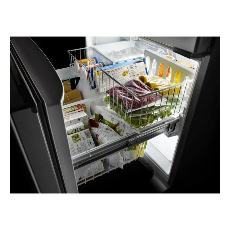 KitchenAid 36-inch, 25 cu.ft. Freestanding French 3-Door Refrigerator with ExtendFresh™ Plus Temperature Management System KRFF305EBS IMAGE 3