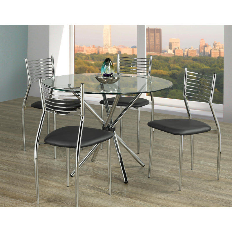 IFDC Round Dining Table with Glass Top and Pedestal Base T1430 IMAGE 3