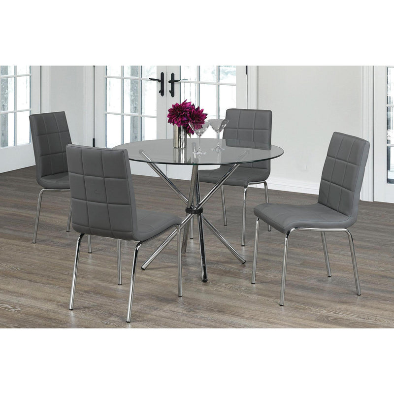 IFDC Round Dining Table with Glass Top and Pedestal Base T1430 IMAGE 4