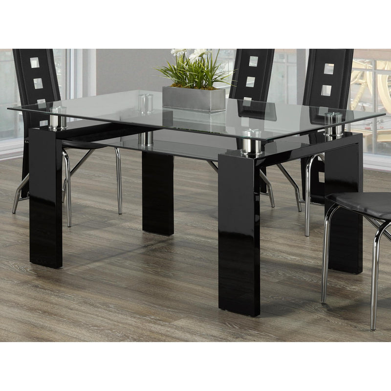 IFDC Dining Table with Glass Top T1485 IMAGE 1