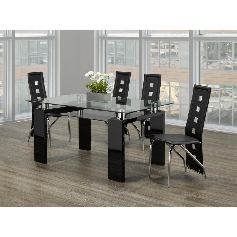 IFDC Dining Table with Glass Top T1485 IMAGE 2