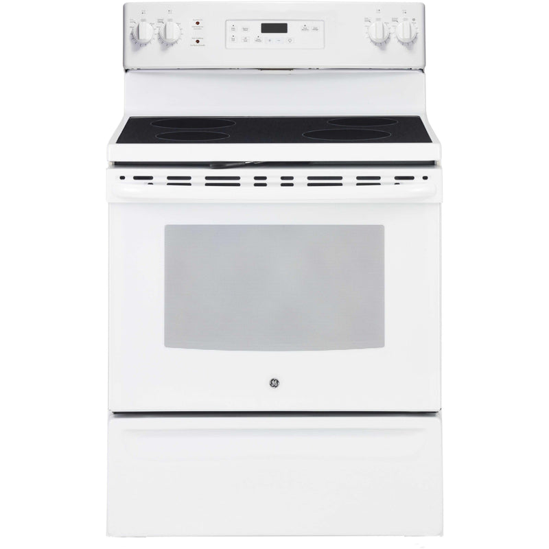 GE 30-inch Freestanding Electric Range with Self-Clean JCB630DKWW IMAGE 1