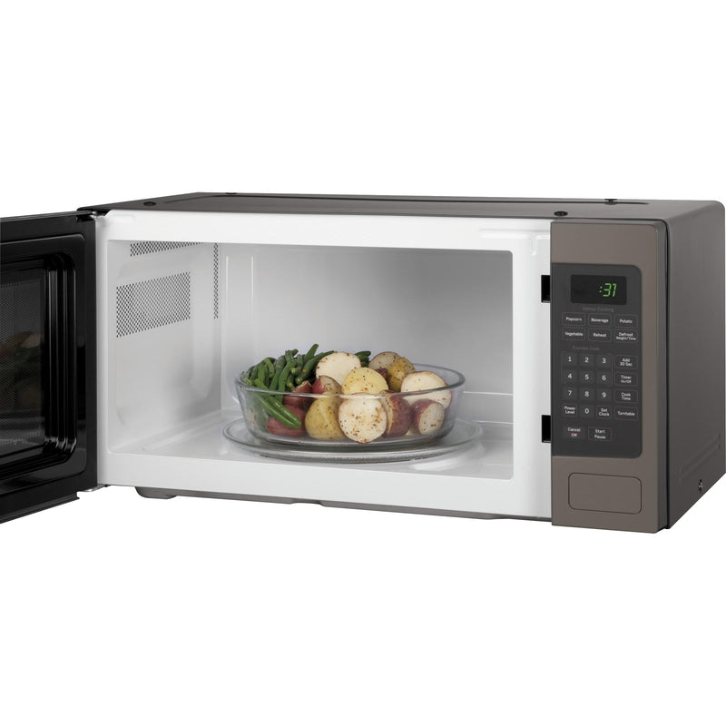 GE Profile 24-inch, 1.1 cu.ft. Countertop Microwave Oven with 10 Power Levels PEM10SLFC IMAGE 2