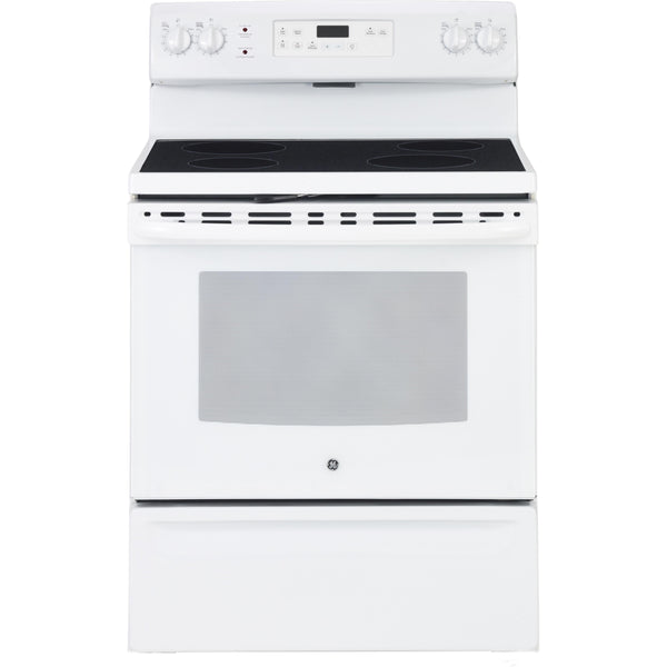 GE 30-inch Freestanding Electric range with Self-Clean Oven JCB635DKWW IMAGE 1