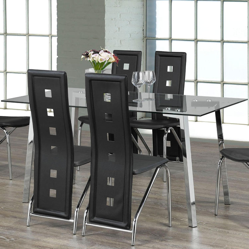 IFDC Dining Table with Glass Top T5057 IMAGE 1