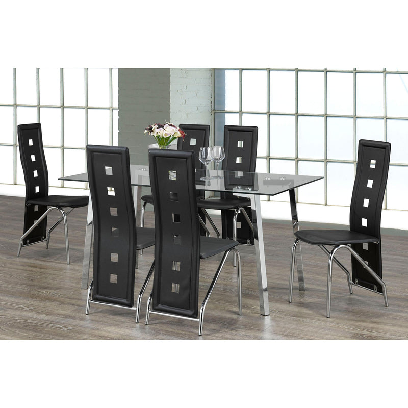 IFDC Dining Table with Glass Top T5057 IMAGE 2