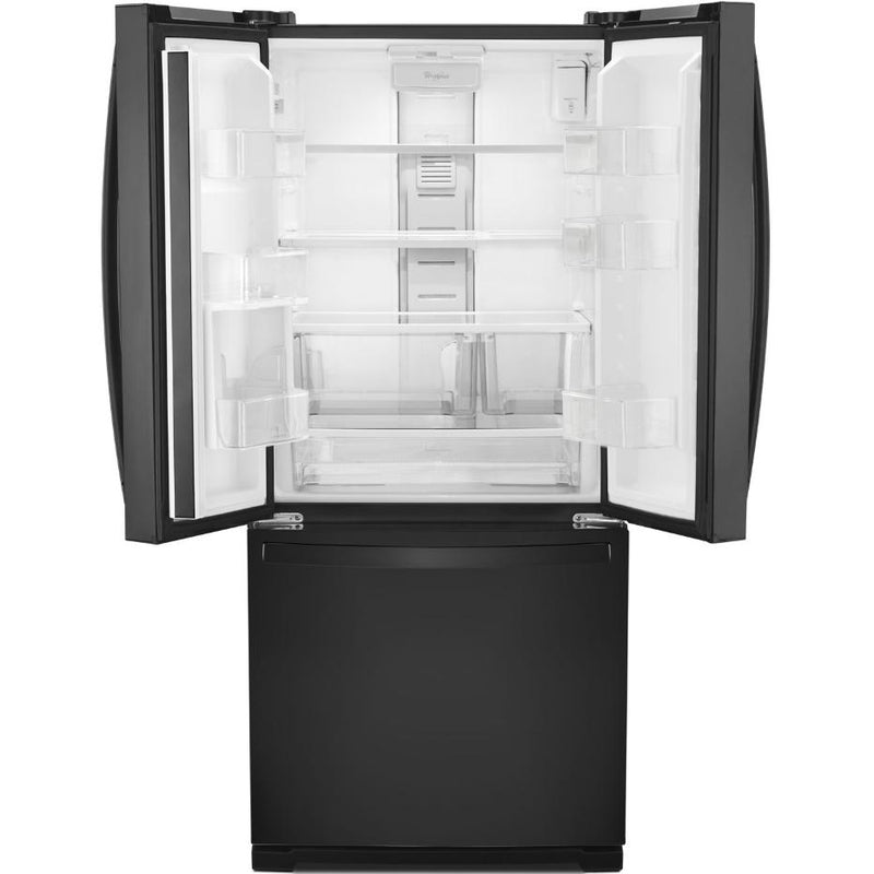 Whirlpool 30-inch, 19.7 cu.ft. Freestanding French 3-Door Refrigerator with Exterior Water Dispenser with EveryDrop® Filtration WRF560SEHB IMAGE 2