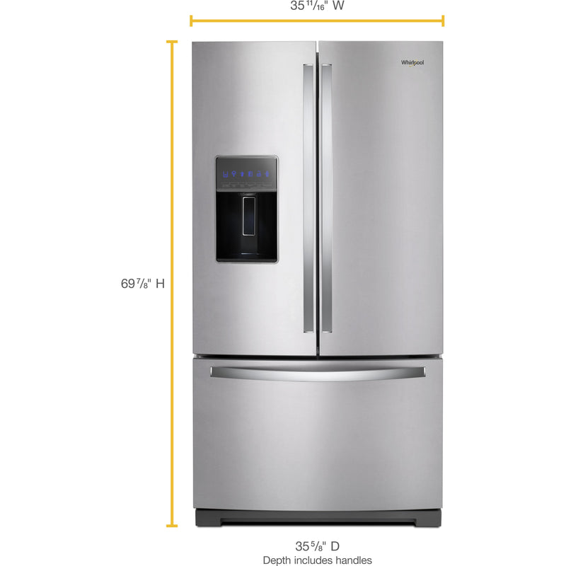Whirlpool 36-inch, 26.8 cu. ft. Freestanding French 3-Door Refrigerator Water and Ice Dispensing System WRF767SDHZ IMAGE 12
