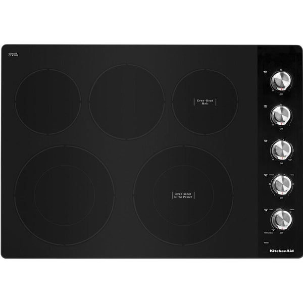 KitchenAid 30-inch Built-in Electric Cooktop with 5 Elements KCES550HSS IMAGE 1