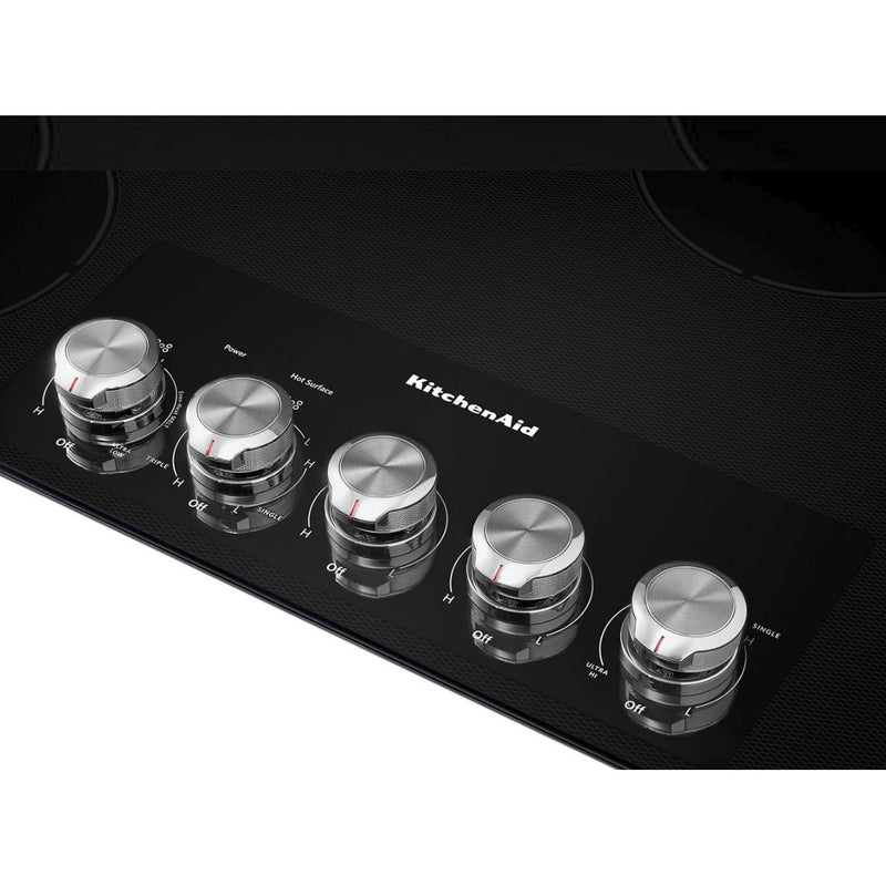 KitchenAid 36-inch Built-in Electric Cooktop with Even-Heat™ Ultra Power™ Element KCES556HBL IMAGE 2
