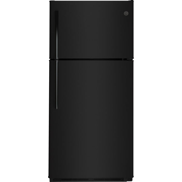 GE 30-inch, 18 cu. ft. Top Freezer Refrigerator with Reversible Door GTE18FTLKBB IMAGE 1