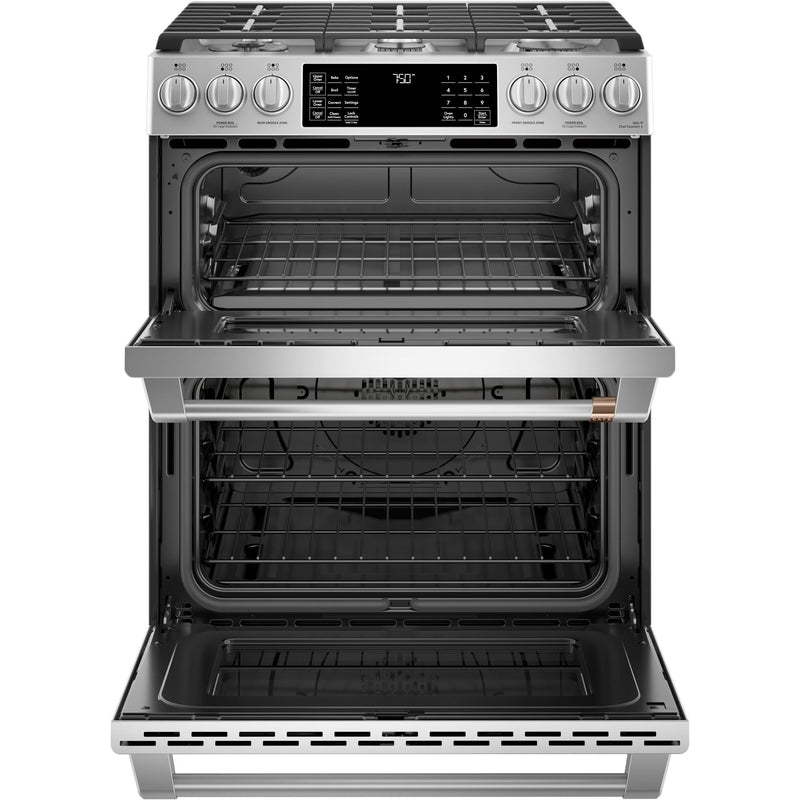 Café 30-inch Slide-in Gas Double Oven Range with Convection Technology CCGS750P2MS1 IMAGE 3