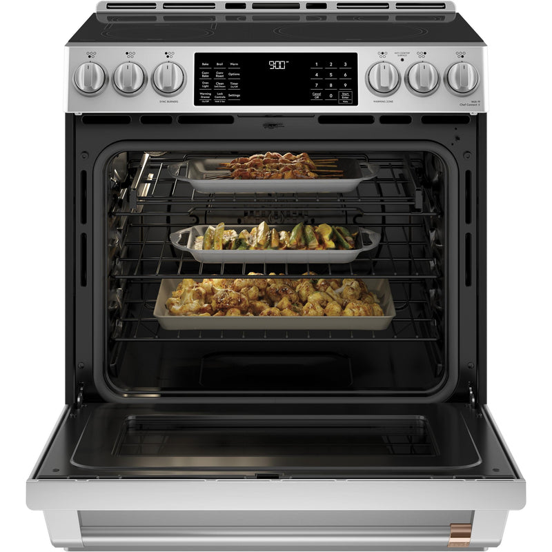 Café 30-inch Slide-in Induction Range with Warming Drawer CCHS900P2MS1 IMAGE 3