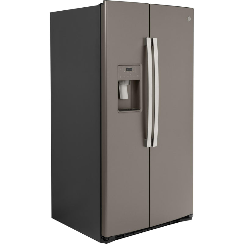 GE 36-inch, 25.1 cu.ft. Freestanding Side-by-Side Refrigerator with Water and Ice Dispensing System GSS25IMNES IMAGE 2