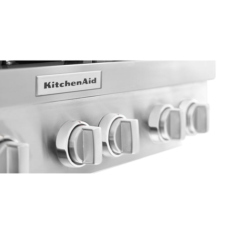 KitchenAid 36-inch Built-in Gas Rangetop with Ultra Power™ Dual-Flame Burners KCGC506JSS IMAGE 3