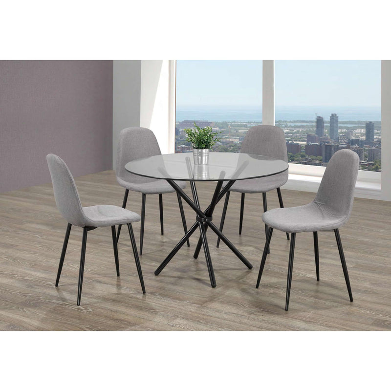 IFDC Round Dining Table with Glass Top and Pedestal Base T 1429 IMAGE 2