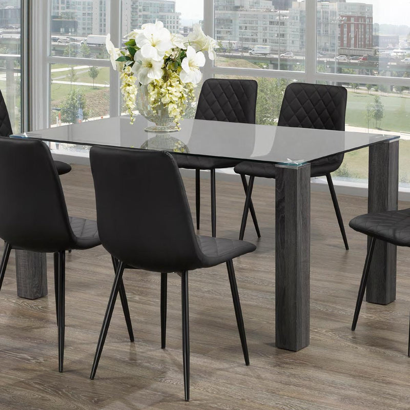 IFDC Dining Table with Glass Top T 1449 IMAGE 1