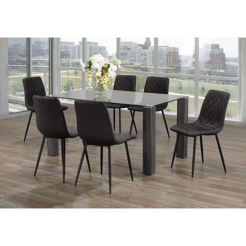 IFDC Dining Table with Glass Top T 1449 IMAGE 2