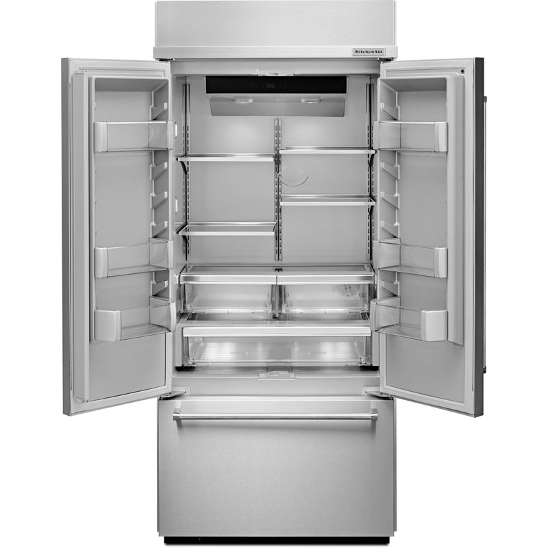 KitchenAid 36-inch, 20.8 cu.ft. Built-in French 3-Door Refrigerator with Internal Ice Maker KBFN506ESS IMAGE 2