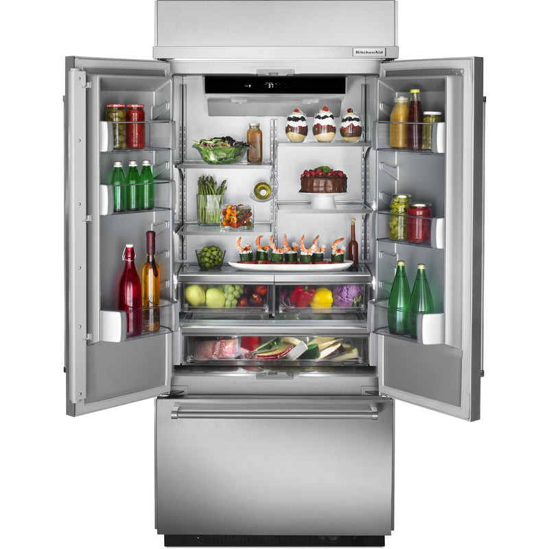 KitchenAid 36-inch, 20.8 cu.ft. Built-in French 3-Door Refrigerator with Internal Ice Maker KBFN506ESS IMAGE 4