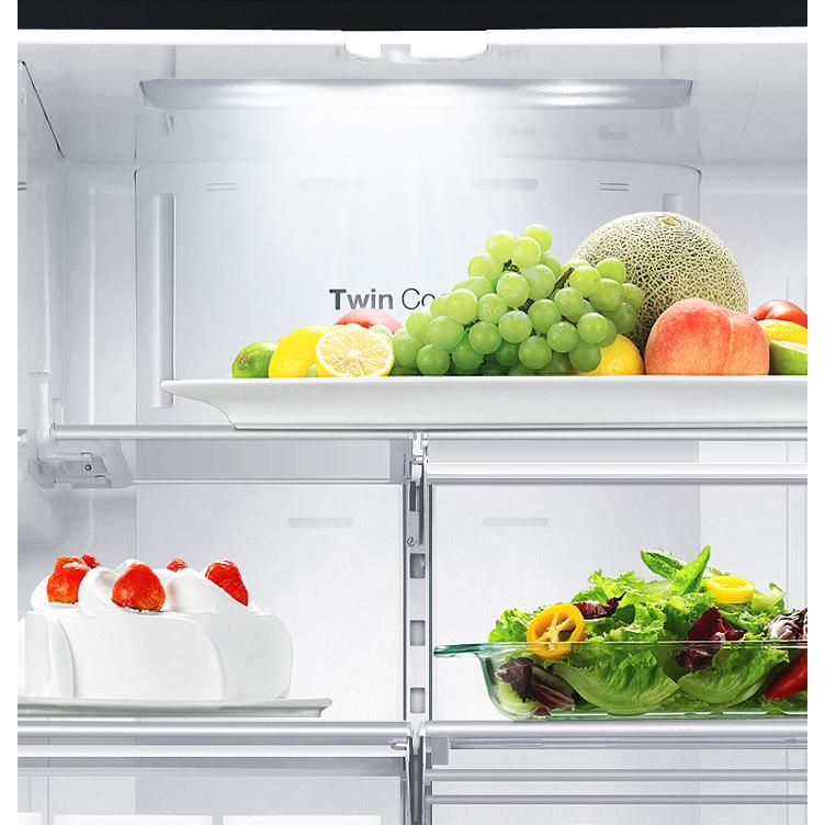 Samsung 33-inch, 25 cu.ft. Freestanding French 4-Door Refrigerator with FlexZone™ Drawer RF25HMIDBSG/AA IMAGE 3