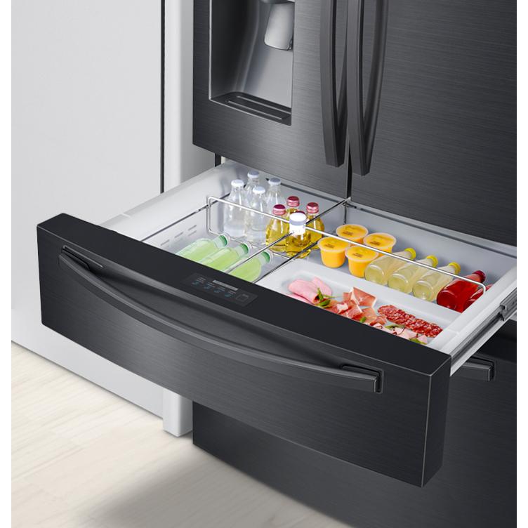 Samsung 33-inch, 25 cu.ft. Freestanding French 4-Door Refrigerator with FlexZone™ Drawer RF25HMIDBSG/AA IMAGE 4