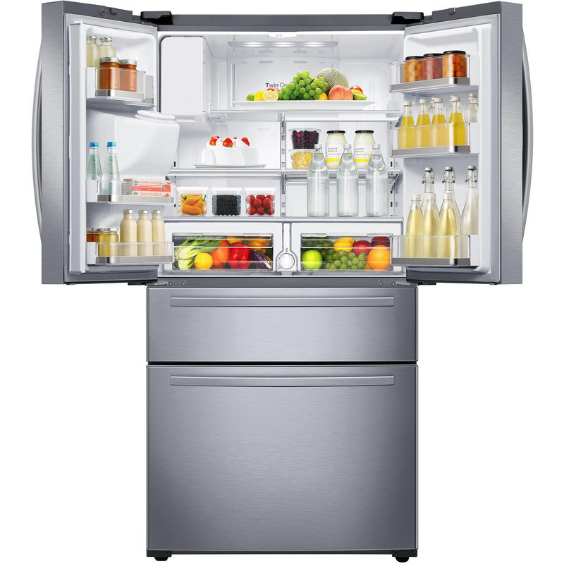Samsung 33-inch, 25 cu.ft. Freestanding French 4-Door Refrigerator with FlexZone™ Drawer RF25HMIDBSR/AA IMAGE 4
