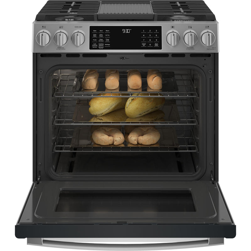 GE Profile 30-inch Slide-In Gas Range with Wi-Fi Connect PCGS930YPFS IMAGE 3