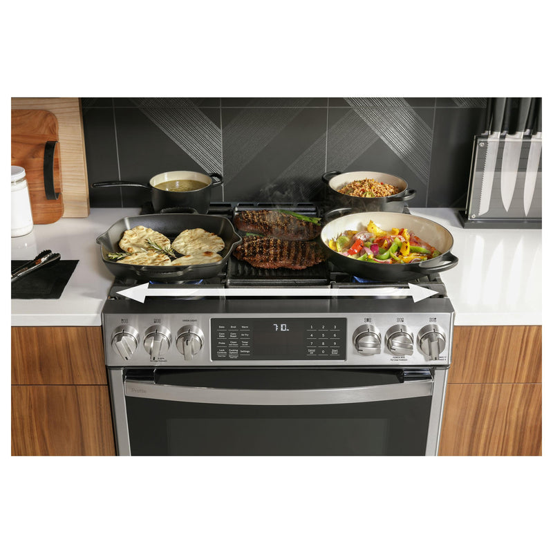 GE Profile 30-inch Slide-In Gas Range with Wi-Fi Connect PCGS930YPFS IMAGE 5