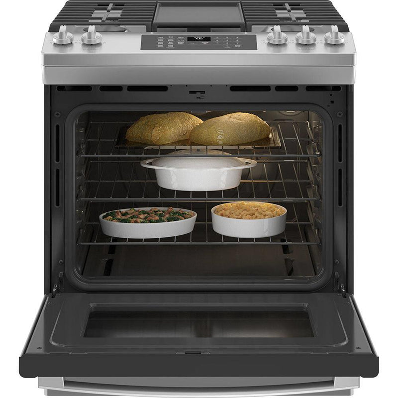GE 30-inch Slide-in Gas Range with Convection Technology JCGS760SPSS IMAGE 3