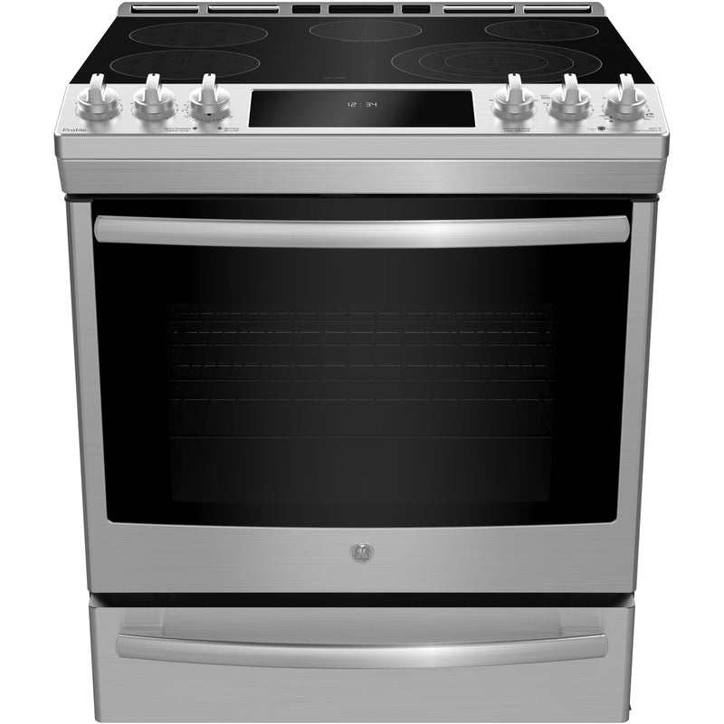 GE Profile 30-inch Slide-in Electric Range with True European Convection Technology PCS940YMFS IMAGE 1