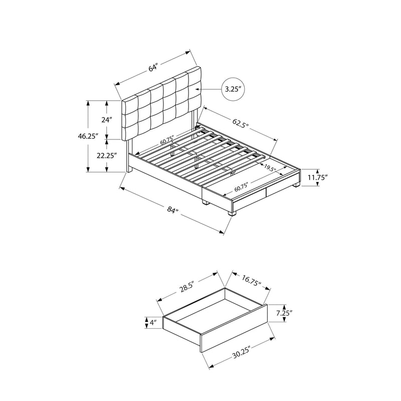 Monarch Queen Upholstered Platform Bed with Storage I 6020Q IMAGE 5