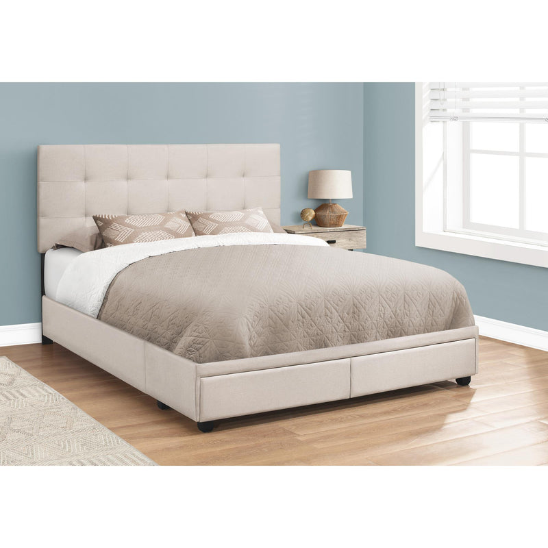 Monarch Queen Upholstered Platform Bed with Storage I 6021Q IMAGE 3