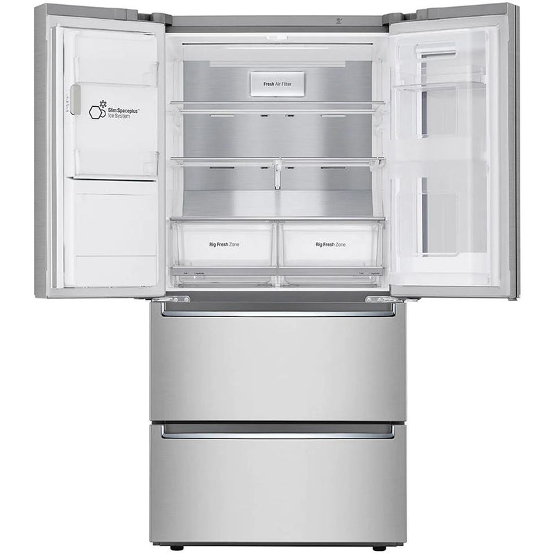 LG Réfrigérateur quatre portes avec porte à deux battants avec système